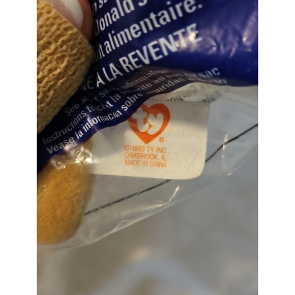 TY Teenie Beanie Babies w/Errors -1993 - #9 BONES - In Original Pkg. Unopened - Picture 4 of 8